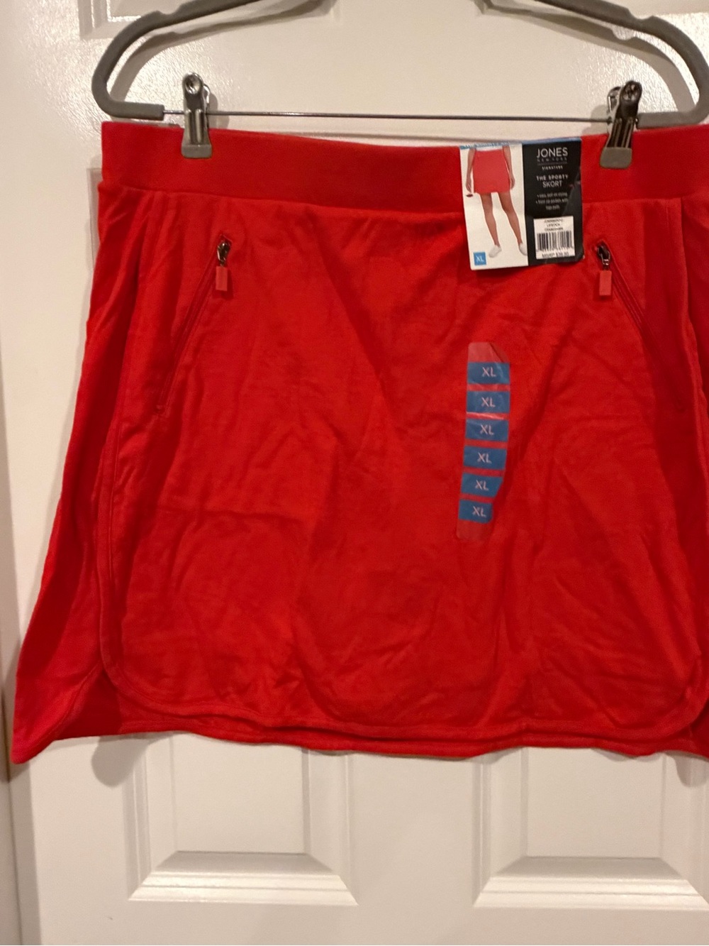 Jones New York Red Active Skort with Zip Pockets XL NWT